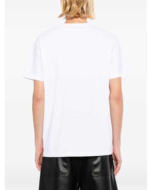 Les Hommes White Printed T-Shirt for men