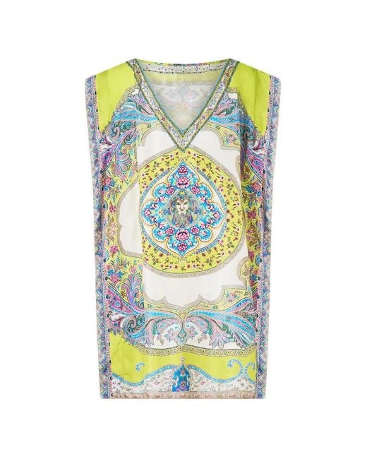 Camilla Gray Magic Carpet Ride-Print Top