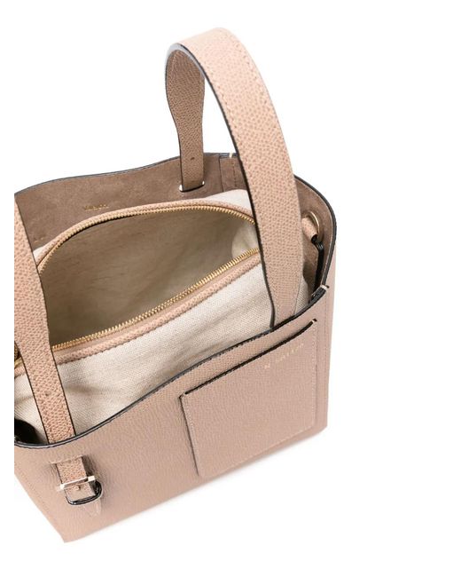 Valextra Natural Mini Soft Bucket Tote Bag