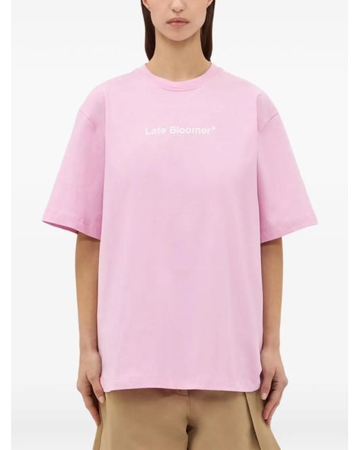 MSGM Pink Printed T-Shirt
