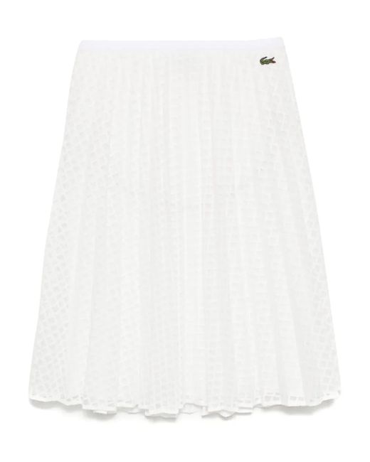 Lacoste White Pleated Lace Skirt