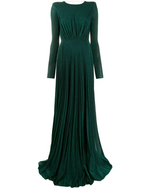 Vestido largo metalizado Elisabetta Franchi de color Green