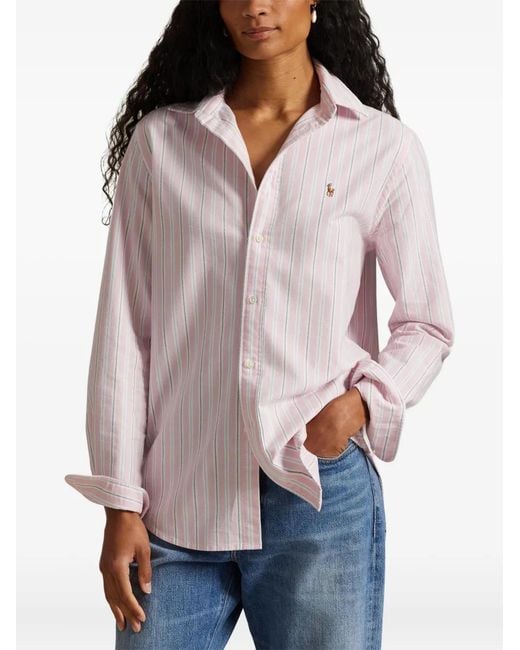 Polo Ralph Lauren Pink Striped Button-Fastening Shirt