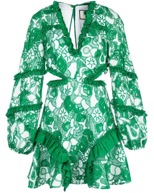 Alexis Green Imetta Lace Cutout Mini Dress