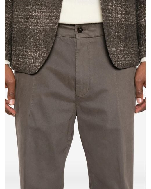 Eleventy Gray Pleated Straight-Leg Trousers for men