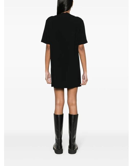 Moschino Black Heart-Charm Crepe Minidress