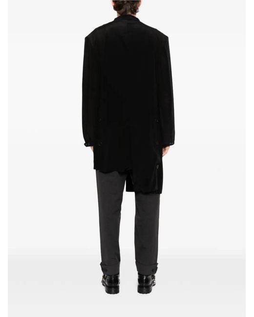 Yohji Yamamoto Black Stand Collar Asymmetric Jacket for men