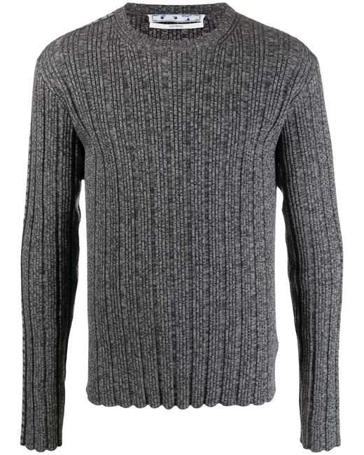 Off-White c/o Virgil Abloh Gray Arrow Band Ribbed Knit Jumper for men