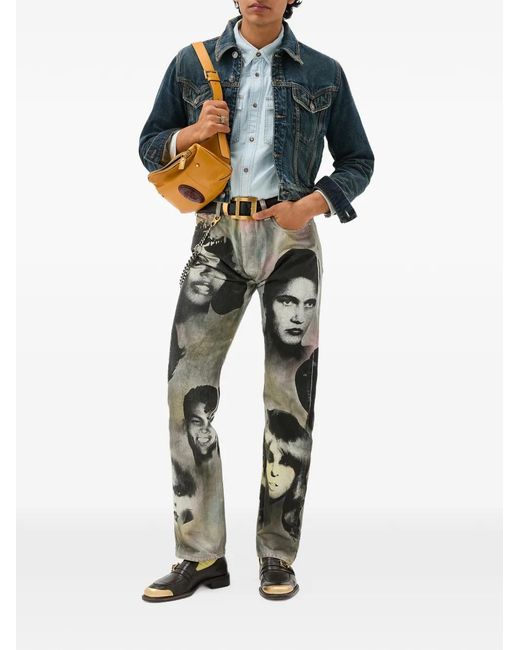 Versace Blue Button Denim Jacket for men