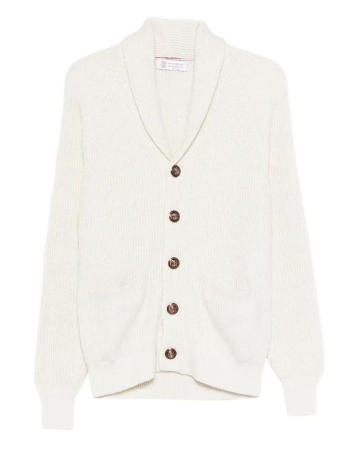 Brunello Cucinelli Geribbeld Vest in het White voor heren