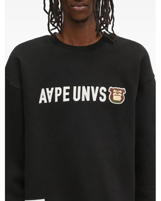 Aape By A Bathing Ape Black Aape Aaper Sweatshirt for men