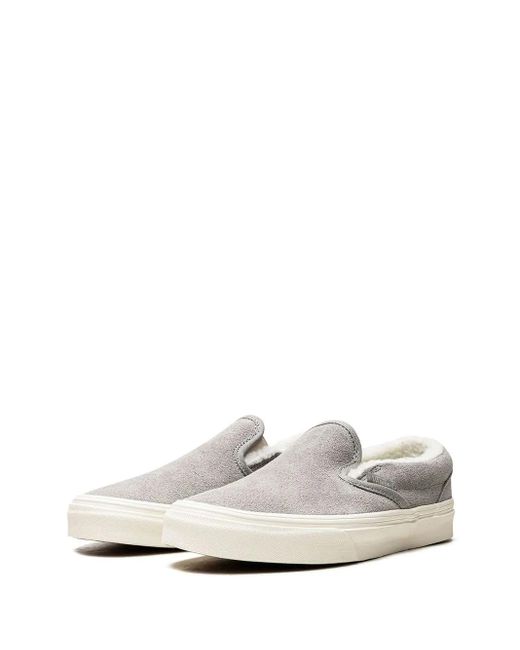 Vans White Classic Slip On "Cozy Hug" Sneakers
