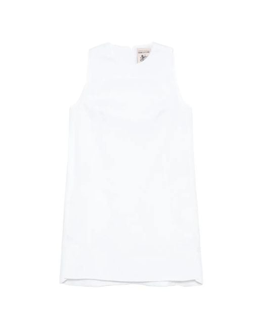 Semicouture White Sleeveless Mini Dress