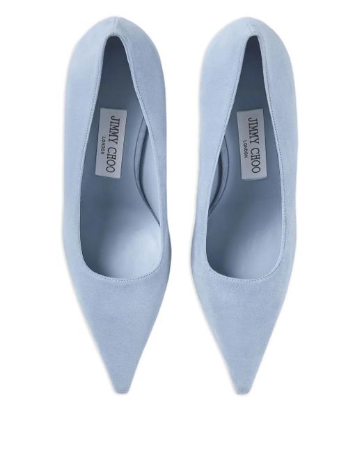 Jimmy Choo Blue 80Mm Ixia Pointed-Toe Pumps
