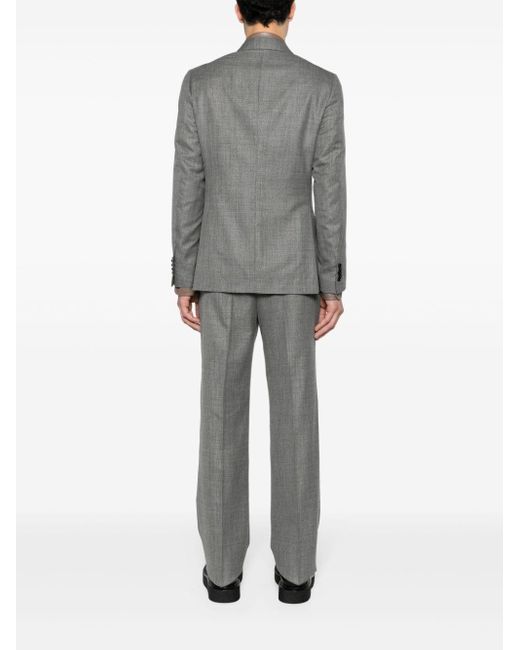 メンズ Lardini Double-breasted Wool-blend Suit Gray