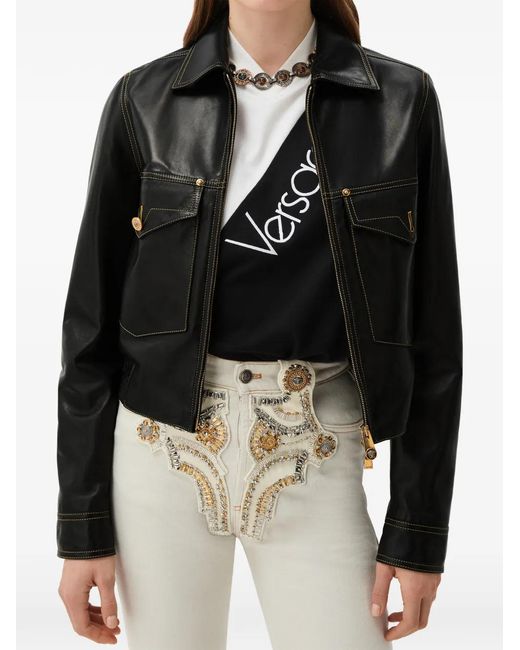 Versace Black Nappa Blouson