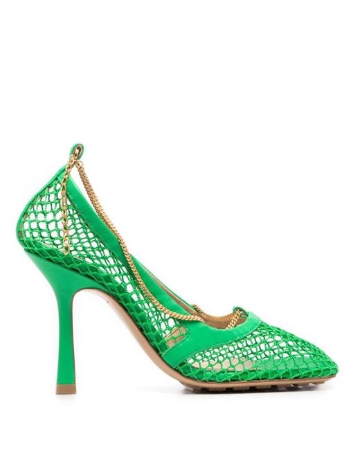 Zapatos de tacón con puntera cuadrada Bottega Veneta de color Green