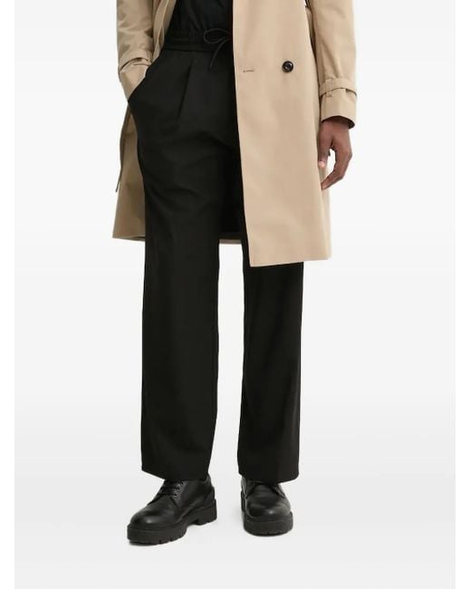 HUGO Black Pleated Drawstring Trousers for men