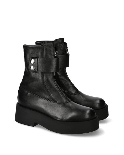 Premiata Black Leather Ankle Boots