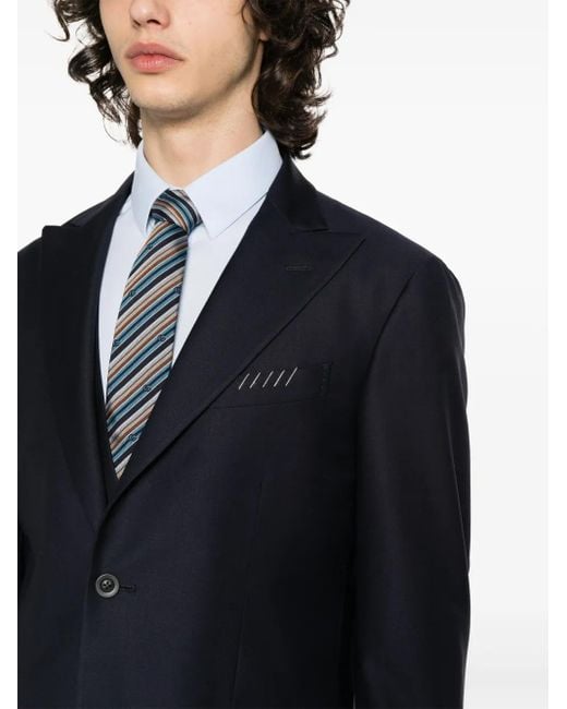 Boglioli Blue Interlock-Twill Virgin-Wool Suit for men
