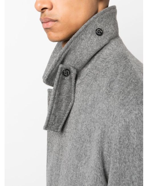 Mackintosh Gray Didsbury Button-up Wool Coat for men
