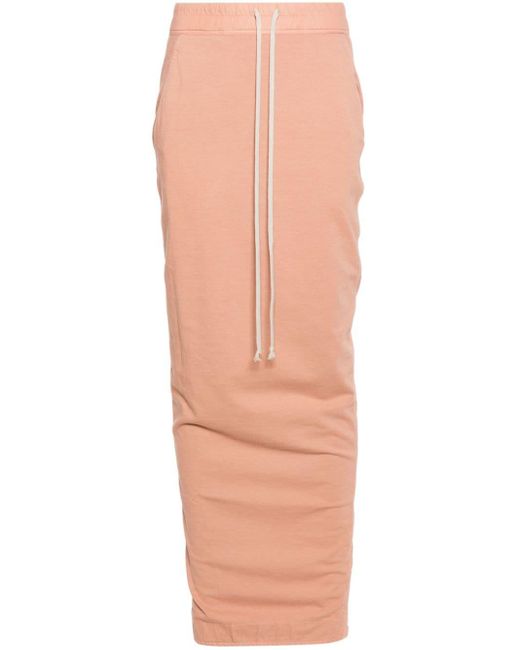 Rick Owens Pink Pillar Jersey Midi Skirt