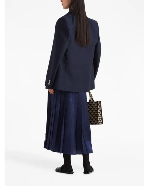 Prada Blue Single-breasted Wool Blazer