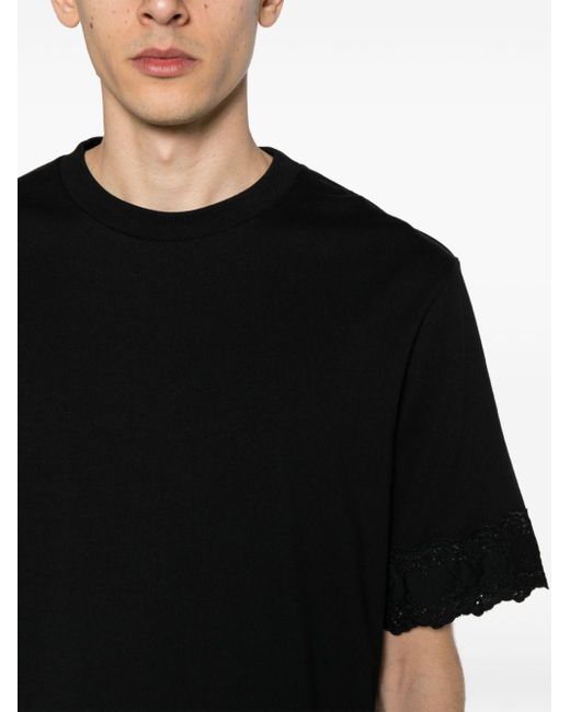 T-shirt en coton à fleurs brodées Simone Rocha pour homme en coloris Black