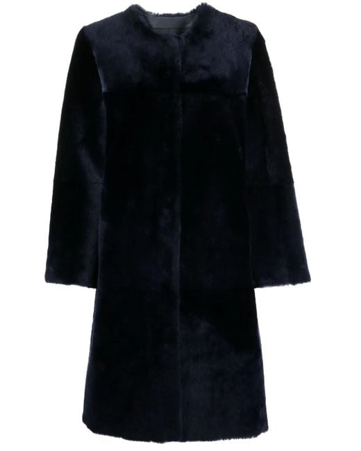 Liska Black Reversible Leather Shearling Coat