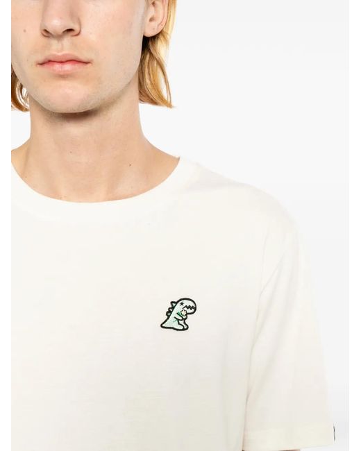 SPORT b. by agnès b. White Dino-Patch Crew-Neck T-Shirt for men