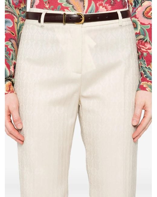 Etro Natural Flared Wool Trousers