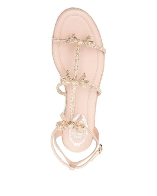 Rene Caovilla White Caterina Bow Sandals