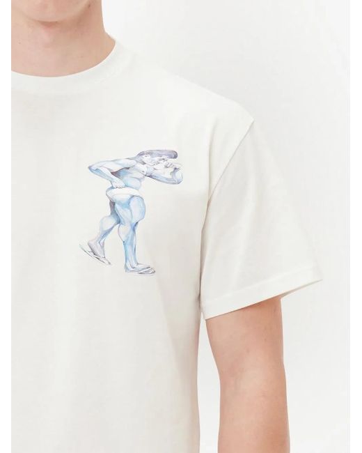 J.W. Anderson White Graphic-Print Short-Sleeved T-Shirt for men