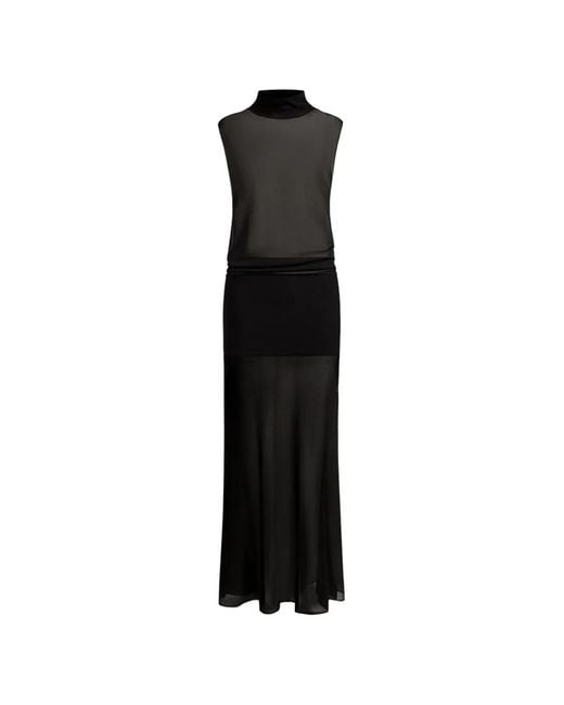 12 STOREEZ Black Turtleneck Maxi Dress