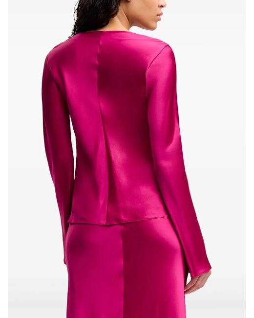 Alejandra Alonso Rojas Pink Silk Blouse