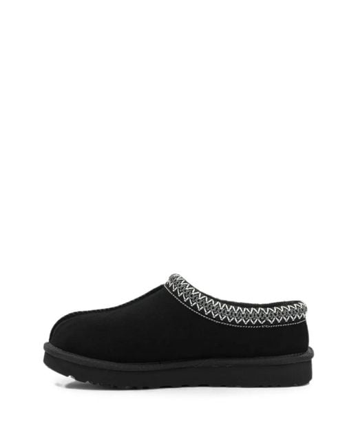 Ugg Black Tasman Ii Embroidered Flat Mules