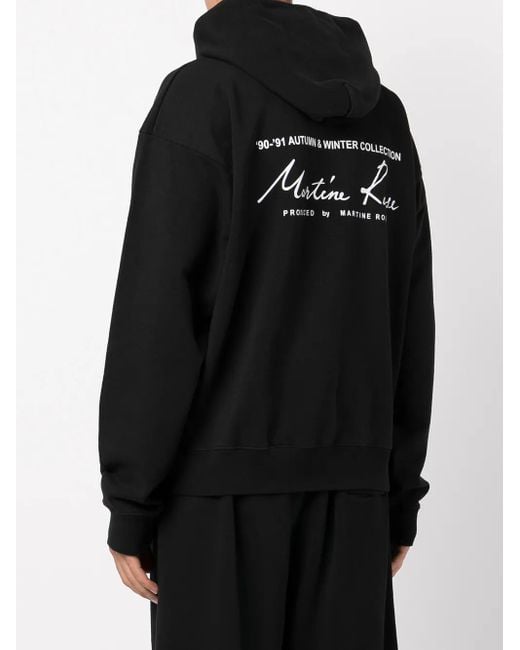 Martine Rose Black Logo-Print Oversized Hoodie