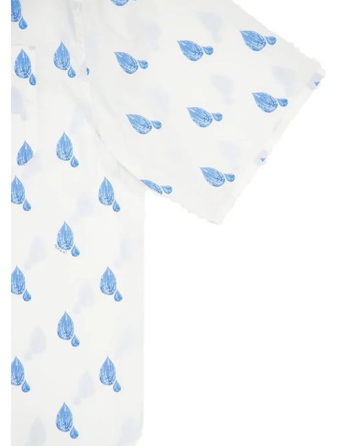 Marni White Printed Short-Sleeves Shirt for men