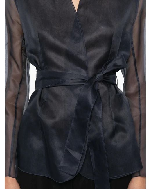 Antonelli Blue Elia Tie-Waist Fitted Jacket