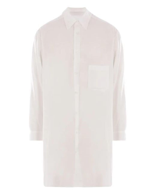 Yohji Yamamoto White Semi-Sheer Shirt for men