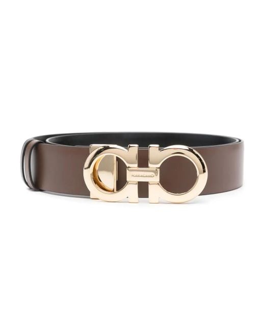 Ferragamo Brown Gancini Reversible Belt for men