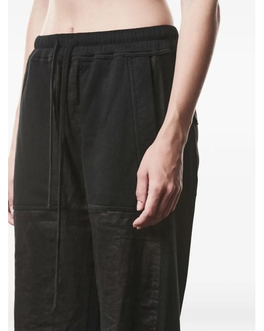 Thom Krom Black Drawstring Patch Cotton Trousers