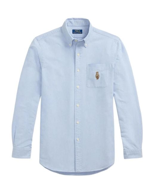 Polo Ralph Lauren Blue Cotton Long-Sleeve Shirt for men