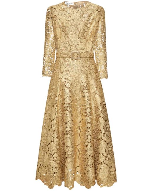 Oscar de la Renta ギピュール ドレス Yellow