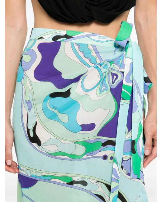 Falda midi estampada Emilio Pucci de color Blue
