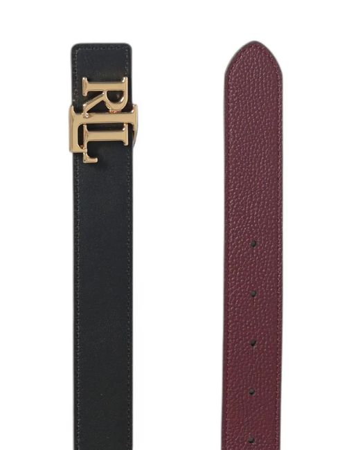 Ralph Lauren White Ceinture Réversible À Plaque Logo