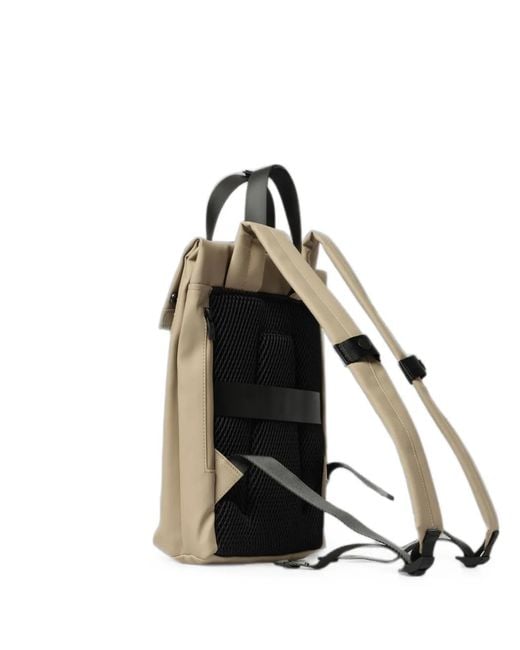 Rains Black Mini Two-Way Foldover Backpack