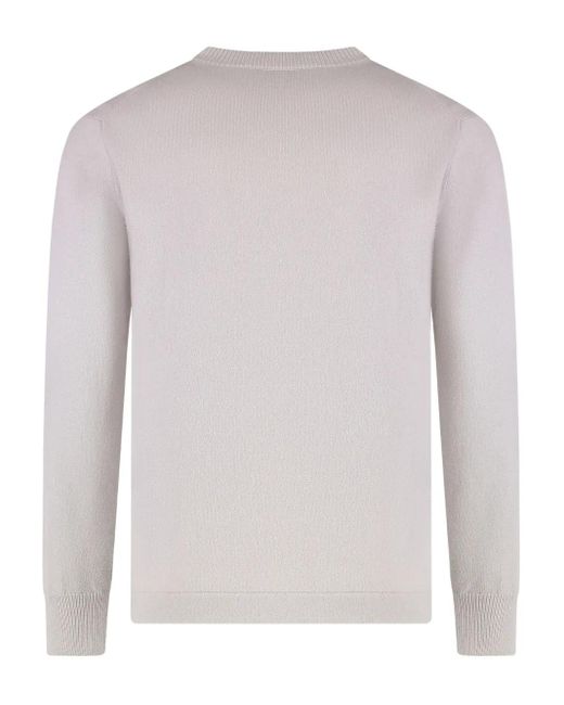 Paolo Pecora White Crew Neck Sweater for men