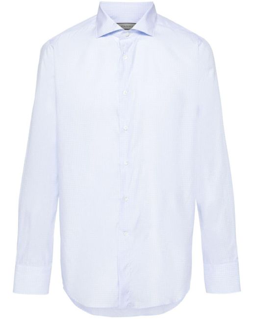 Chemise en coton à carreaux Canali pour homme en coloris White