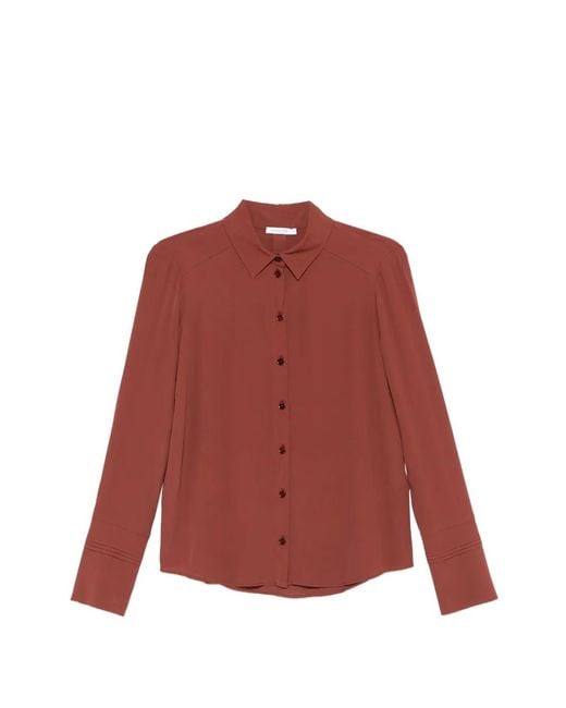 Patrizia Pepe Red Button-Fastening Cuff Shirt